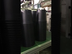 أواني الزهور البلاستيكية الدائرية الحمراء لأحواض الحضانة للبستنة في وعاء