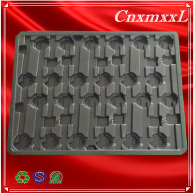 علبة ESD سوداء مضادة للحرارة للقطع الإلكترونية PCB