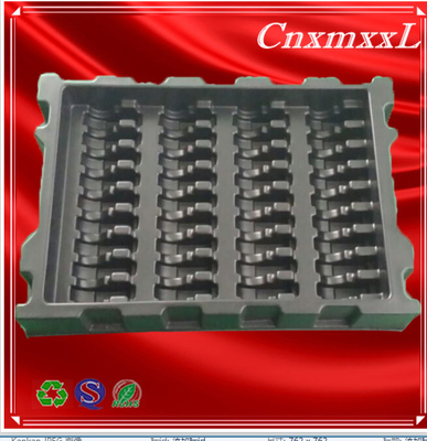 علبة ESD سوداء مضادة للحرارة للقطع الإلكترونية PCB