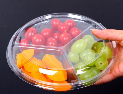 Customized Design Recyclable PET Fruit Packaging Box with Heat Sealing for Tomatoes and Grapes