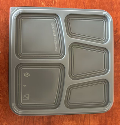 Fast food boxes, 5-piece disposable fast food boxes, PP fast food boxes, 5-piece fast food boxes