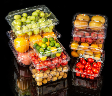 Transparent disposable fruit box, pet plastic strawberry packaging box, supermarket fruit and vegetable packing blister box, wholesale label
