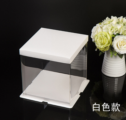 Fully transparent cake box - 4 inches, 6 inches, 8 inches, 10 inches, 12 inches, extra-high double-layer birthday cake box packaging box