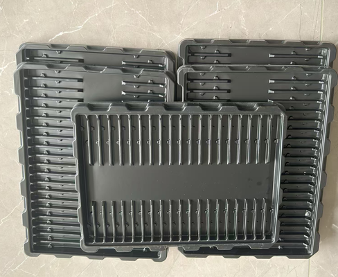 Wholesale Black PS 40-grid 63*14*15 Anti-static Tray for Circuit Board and Jewelry Display Blister Packaging