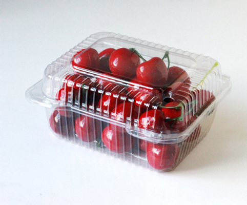 easy‑close hinged lid tamper‑evident clamshell drop‑resistant plastic box anti‑pressure fruit punnet prevent fruit bruising
